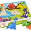 Tooky Toy Puzzle Di Dinosauri Con Figure Di Legno Per Inserire Giocattolo Educativo Per La Prima Infanzia 0