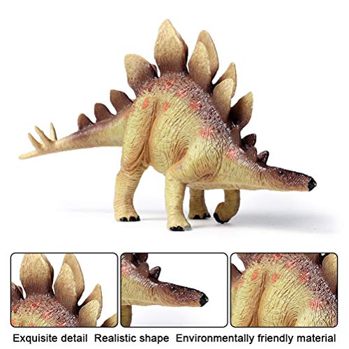 Flormoon Dinosauri Giocattoli Realistico Stegosauro Dinosaur Figure Di Dinosauri In Plastica Decorazioni Per Torte Feste Di Compleanno Giocattolo Per La Scuola Sul Retro Per Bambinigiallo 0 2