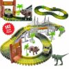 Deao Giostre Nel Parco Giurassico Circuito Delle Auto Mondo Dei Dinosauri Set Include Tracce Flessibili Veicolo Dinosauri E Accessori 0