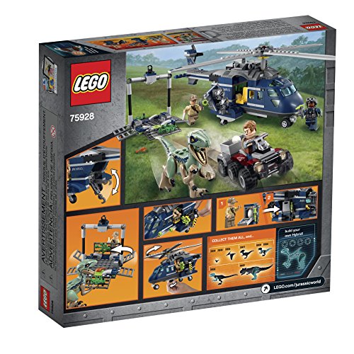 Lego Jurassic World La Poursuite En Helicoptere De Blue 75928 397 Pieces 0 3