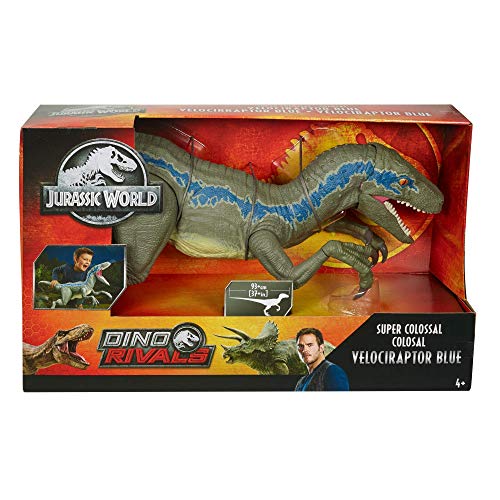 Jurassic World Dino Rivals Velociraptor Blu Dinosauro Articolato Da 37 Cm Giocattolo Per Bambini 3anni Gct93 0 4