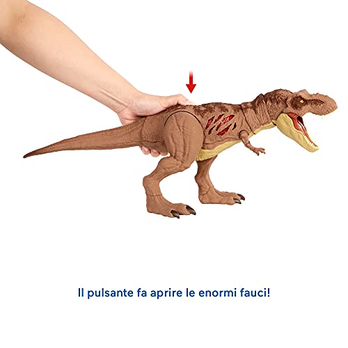 Jurassic World T Rex Danni Estremi Dinosauro Con Dettagli Realistici E Pulsante Attivazione Morso Estremo Giocattolo Per Bambini 4 Anni Gwn26 0 0