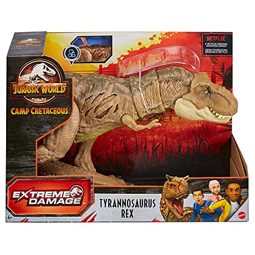 Jurassic World T Rex Danni Estremi Dinosauro Con Dettagli Realistici E Pulsante Attivazione Morso Estremo Giocattolo Per Bambini 4 Anni Gwn26 0 4